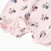 Cotton romper with Minnie motif for newborn and baby girls, light pink