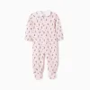 Cotton footless babygrow with Minnie for newborn and baby girls, pink