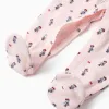 Cotton footless babygrow with Minnie for newborn and baby girls, pink