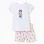 Short sleeve cotton pyjamas with Minnie for baby girls, white/pink