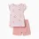 Cotton pyjamas with heart motif and ruffles for baby girls, pink