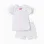 Ribbed cotton pyjamas with heart motif for baby girls, white/pink