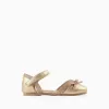 Glitter Ballerina Flats with Bow for Baby Girls, Gold