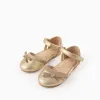 Glitter Ballerina Flats with Bow for Baby Girls, Gold
