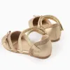 Glitter Ballerina Flats with Bow for Baby Girls, Gold