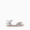 Glitter Ballerina Flats with Bow for Baby Girls, Silver