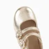 Mary Jane Shoes with Buckles and Sparkles for Baby Girls, Gold