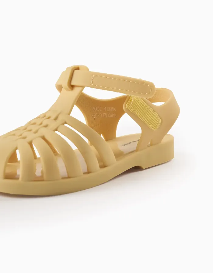 Flexible Rubber Sandals for Baby 'Jellyfish', Yellow