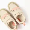 Dual-fabric ZY Move trainers for baby girls, beige/orange/green