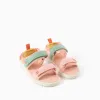 Superlight sandals with touch-fastening straps for baby girls, multicolour