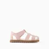My First Steps sandals for newborn and baby girls, light pink