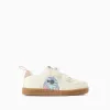 Trainers with Stitch print and touch-fasteners for baby girls, light beige