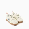 Trainers with Stitch print and touch-fasteners for baby girls, light beige