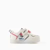 Light-up trainers with Minnie print for baby girls, light beige