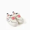 Light-up trainers with Minnie print for baby girls, light beige