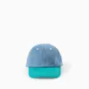 Denim and Twill Cap for Babies and Boys, Green/Blue