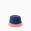 Bicolor Twill Hat for Baby and Boys, Blue/Pink