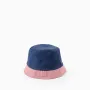 Bicolor Twill Hat for Baby and Boys, Blue/Pink