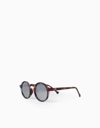 Round UV Level 3 Sunglasses for Children 5-10Y, Brown
