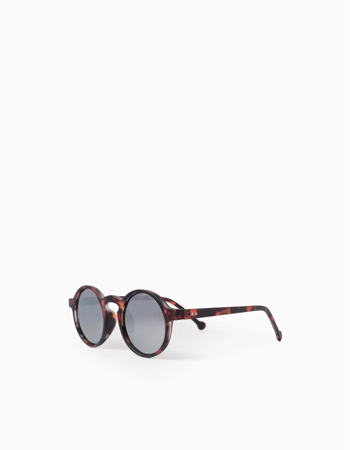 Round UV Level 3 Sunglasses for Children 5-10Y, Brown