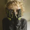 Glow in the Dark Gloves for Children 'Halloween', Black