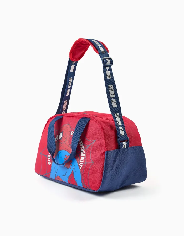 Sports bag with Spider-Man print for boys, red/blue