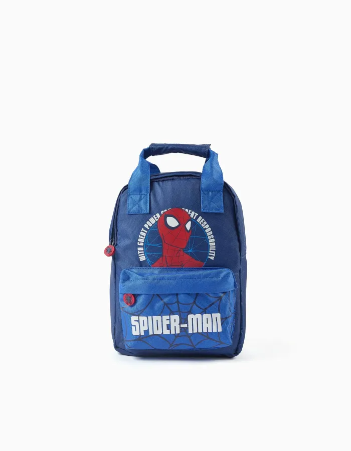 Backpack with Spider-Man prints for boys, dark blue