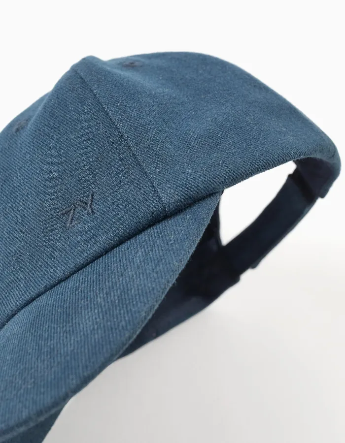 Cotton cap in denim for babies and boys, dark blue