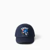 Cotton twill cap with Sonic print for boys, dark blue
