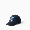 Cotton twill cap with Sonic print for boys, dark blue