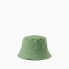 Twill bucket hat for babies and boys, green