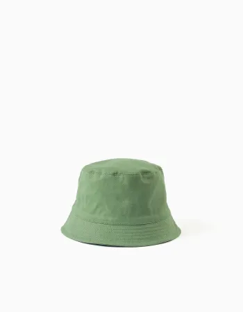 Twill bucket hat for babies and boys, green