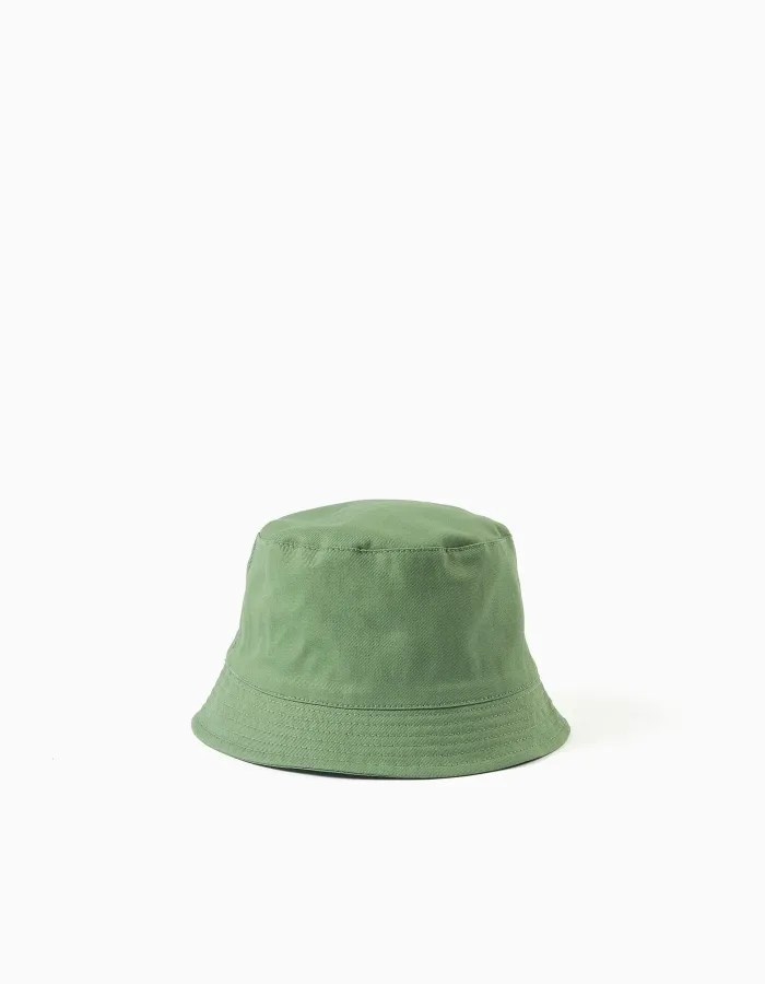Twill bucket hat for babies and boys, green