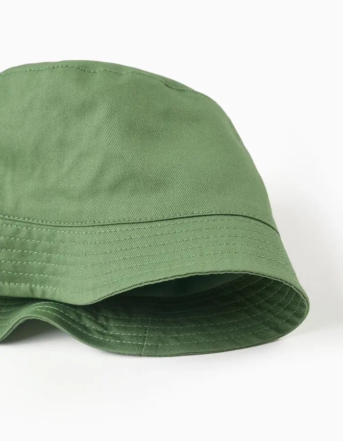 Twill bucket hat for babies and boys, green