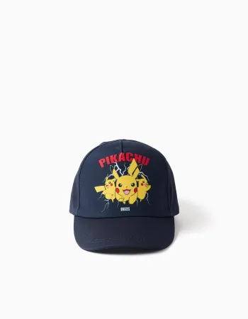 Twill cap with Pikachu print for babies and boys, dark blue