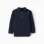 Long Sleeve Cotton Polo-shirt for Boys, Dark Blue