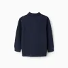Long Sleeve Cotton Polo-shirt for Boys, Dark Blue