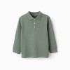 Long Sleeve Cotton Polo-shirt for Boys, Green