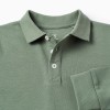 Long Sleeve Cotton Polo-shirt for Boys, Green