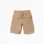 Long twill cargo shorts with drawstring for boys, beige