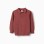 Cotton knit jumper with embossed lines for boys, brown