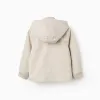 Jacket with lining and removable hood for boys, light beige
