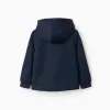 Jacket with lining and removable hood for boys, dark blue