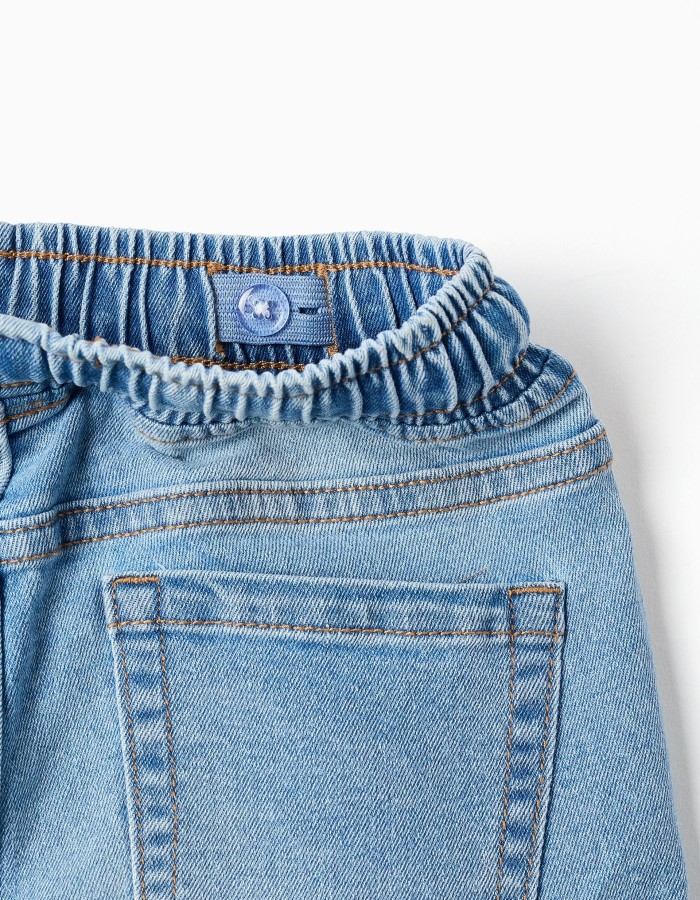 Slim fit jeans with drawstring for boys, light blue