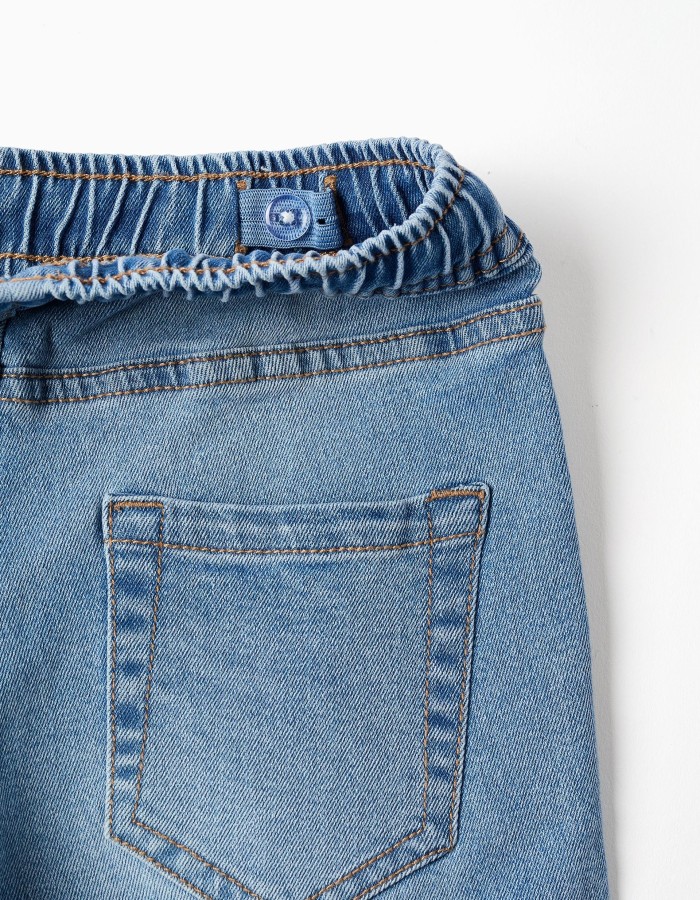 Slim fit jeans with drawstring for boys, light blue