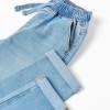 Slim fit jeans with drawstring for boys, light blue