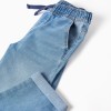 Slim fit jeans with drawstring for boys, light blue
