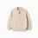 Cotton knitted jacket with embossed lines for boys, light beige