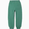 Cotton joggers with drawstring and pockets for boys, green