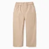 Baggy pull-up trousers in cotton B&S for boys, beige